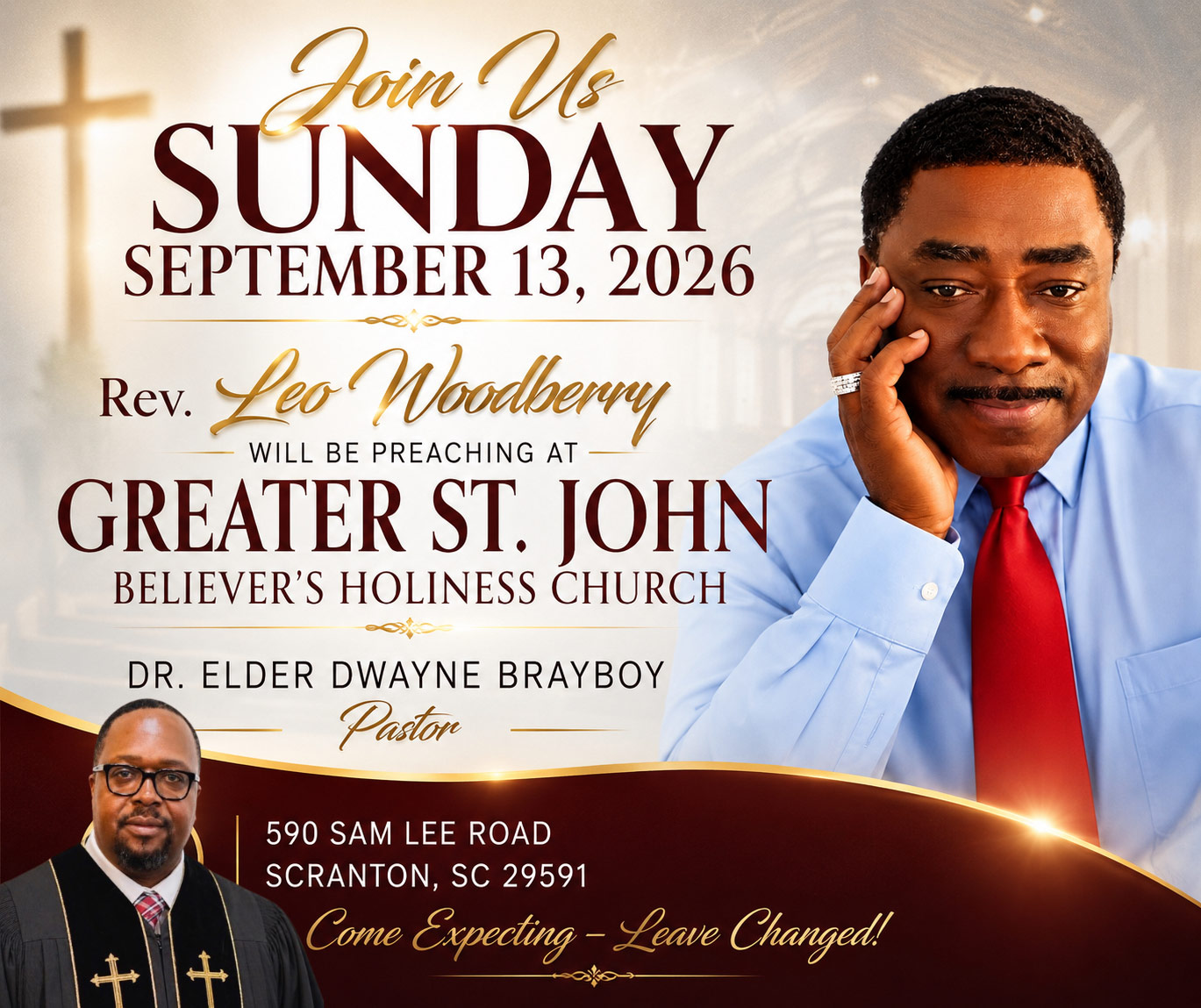 Rev. Leo Woodberry at Greater St. John Believer's Holiness Church